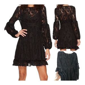 Free People Black Lace Dress Fairy Festival Whimsy Womens Small